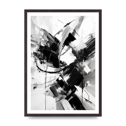 Dynamic Black and White Abstract Strokes