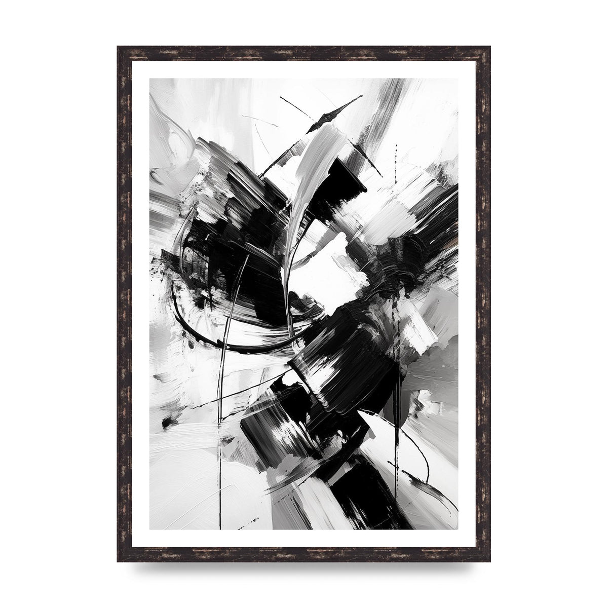 Dynamic Black and White Abstract Strokes