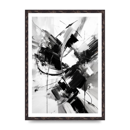 Dynamic Black and White Abstract Strokes