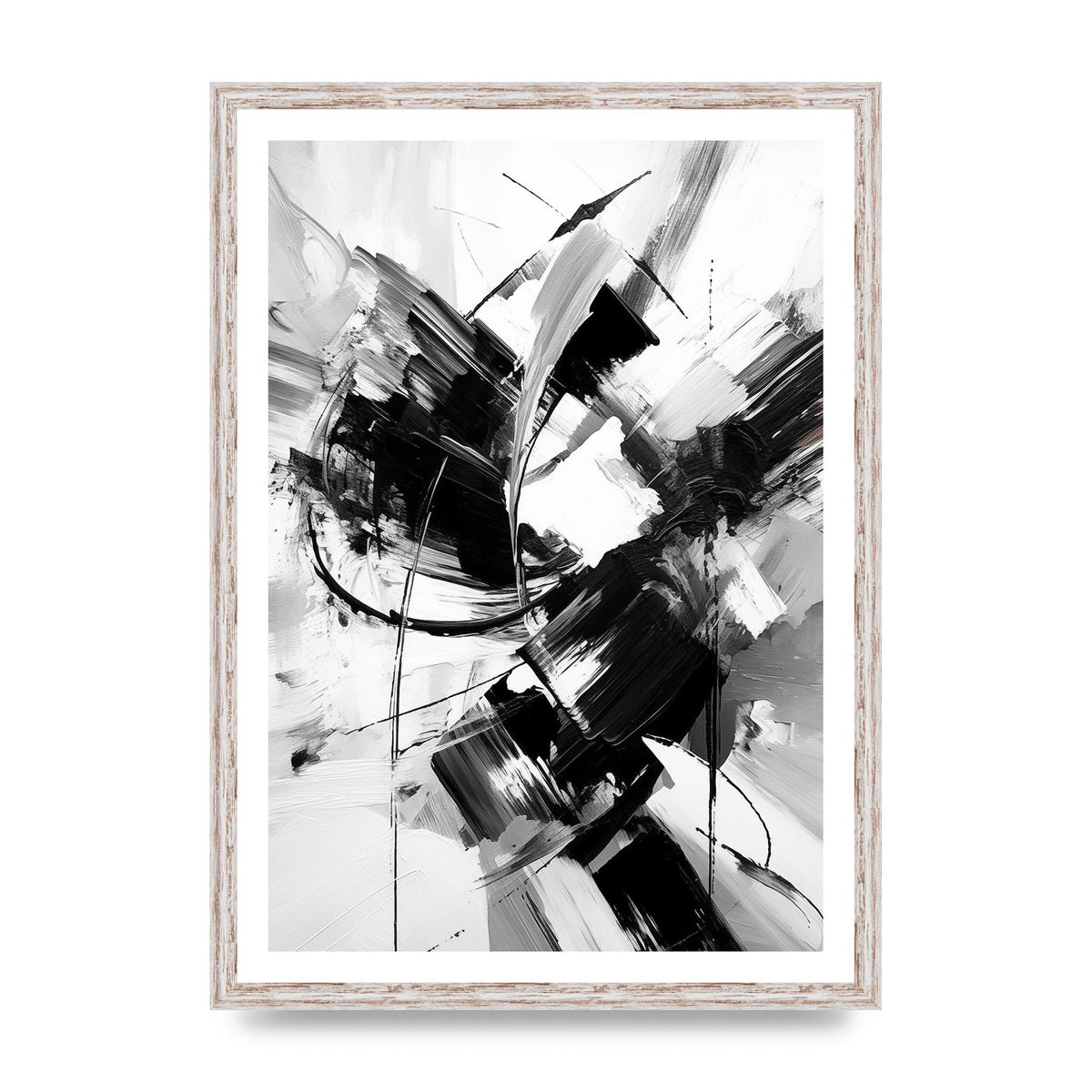 Dynamic Black and White Abstract Strokes