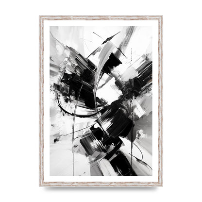 Dynamic Black and White Abstract Strokes