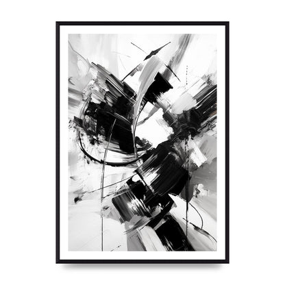 Dynamic Black and White Abstract Strokes