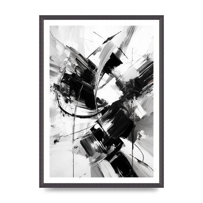 Dynamic Black and White Abstract Strokes