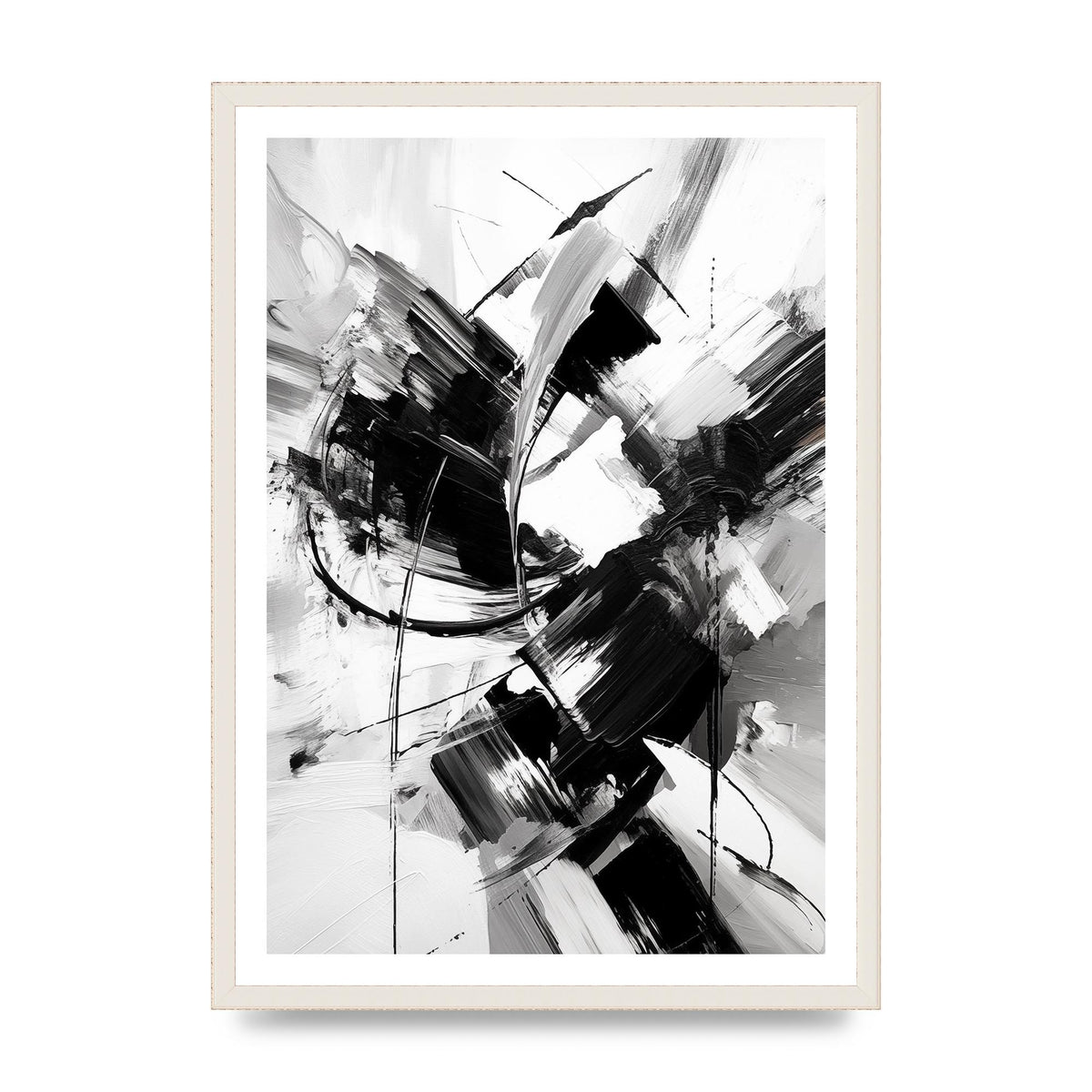 Dynamic Black and White Abstract Strokes