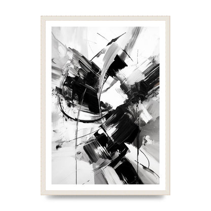 Dynamic Black and White Abstract Strokes