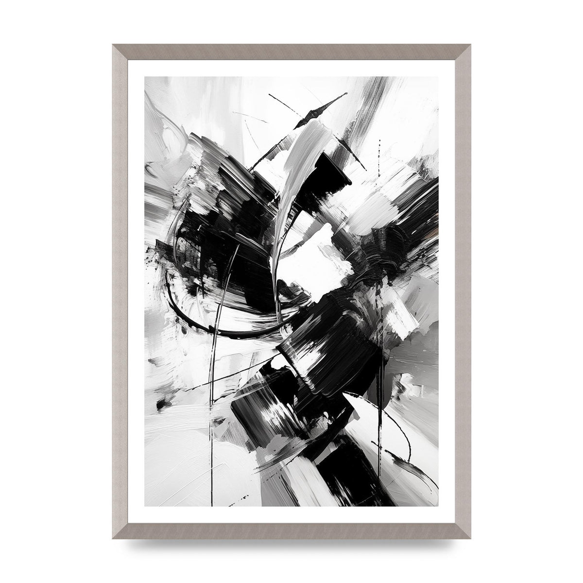 Dynamic Black and White Abstract Strokes
