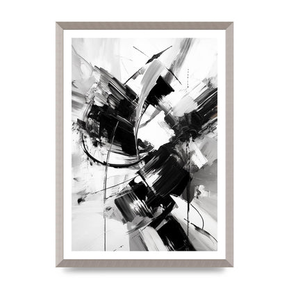 Dynamic Black and White Abstract Strokes
