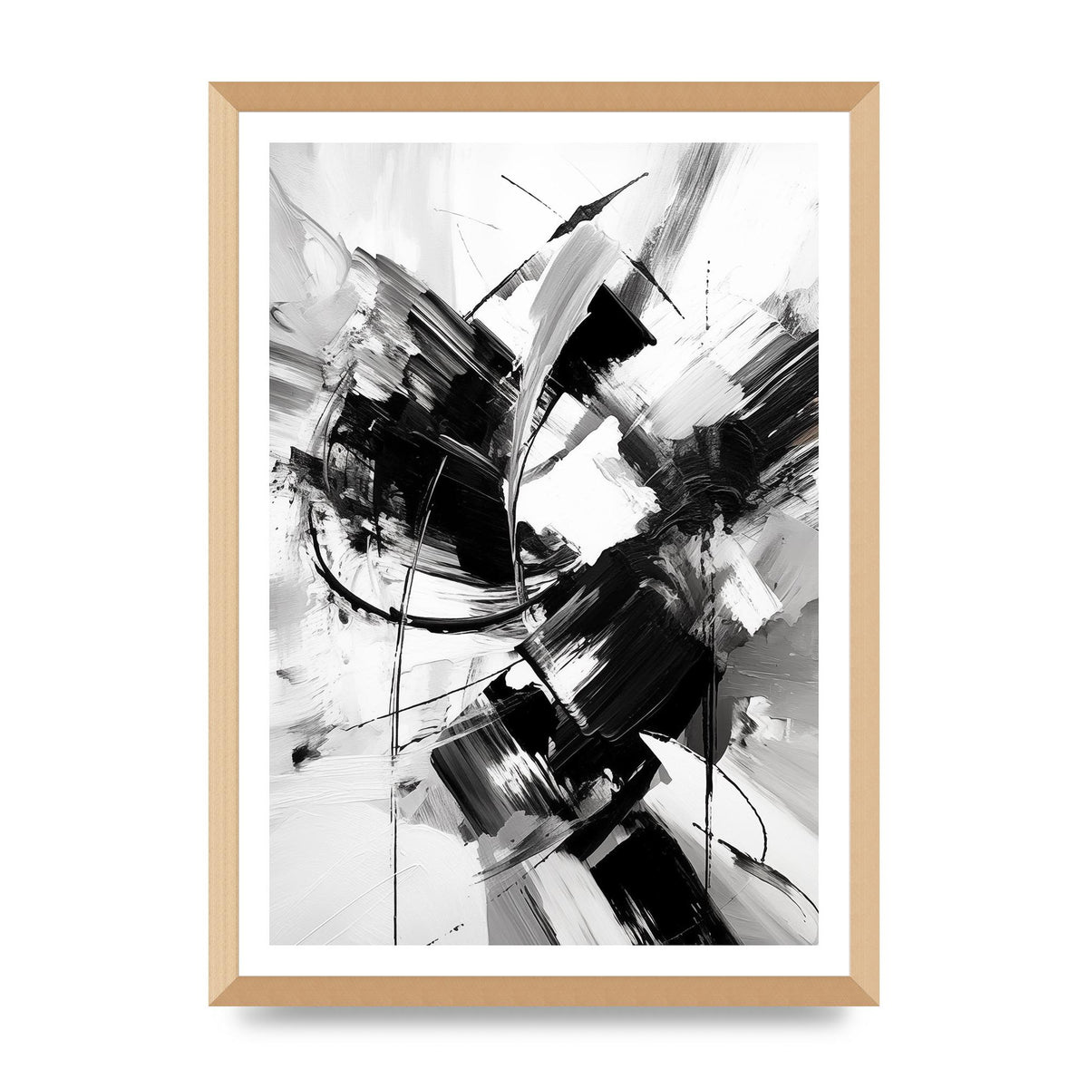 Dynamic Black and White Abstract Strokes