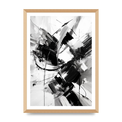 Dynamic Black and White Abstract Strokes