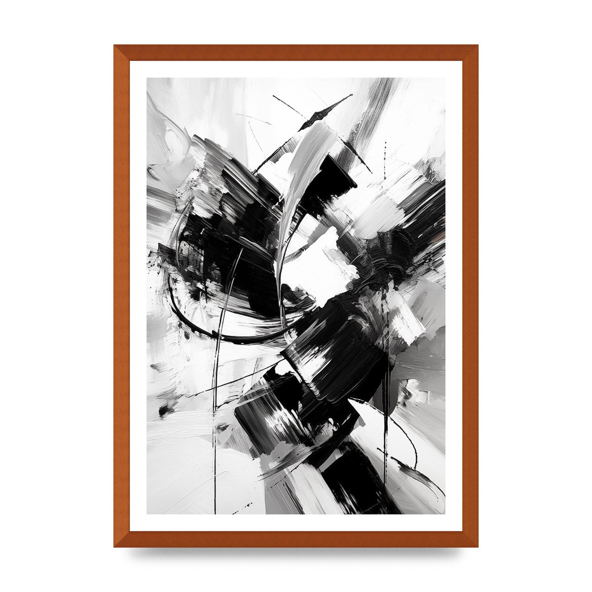 Dynamic Black and White Abstract Strokes