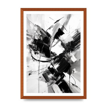 Dynamic Black and White Abstract Strokes
