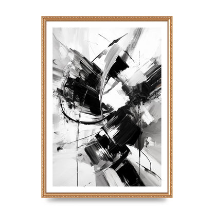 Dynamic Black and White Abstract Strokes