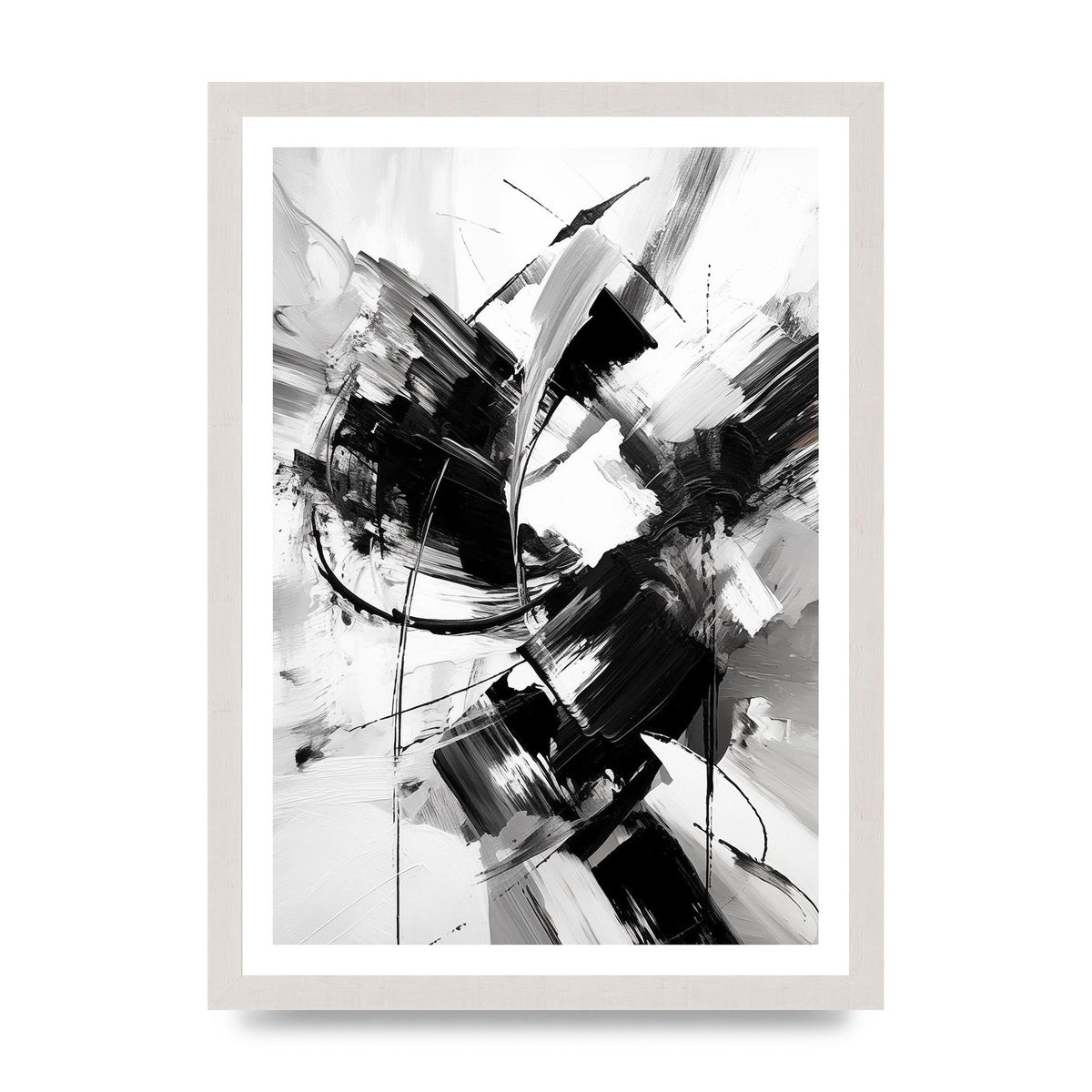 Dynamic Black and White Abstract Strokes