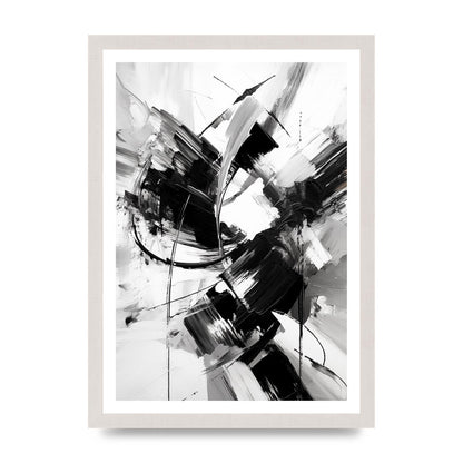 Dynamic Black and White Abstract Strokes