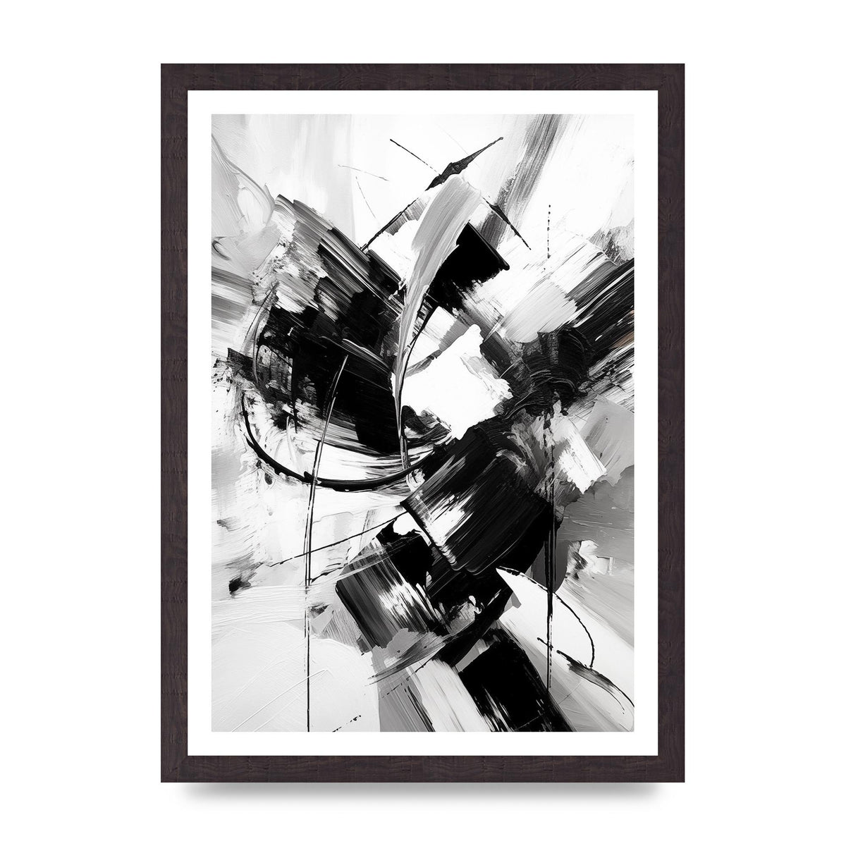 Dynamic Black and White Abstract Strokes