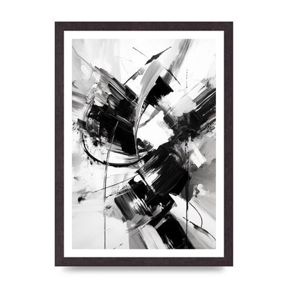 Dynamic Black and White Abstract Strokes