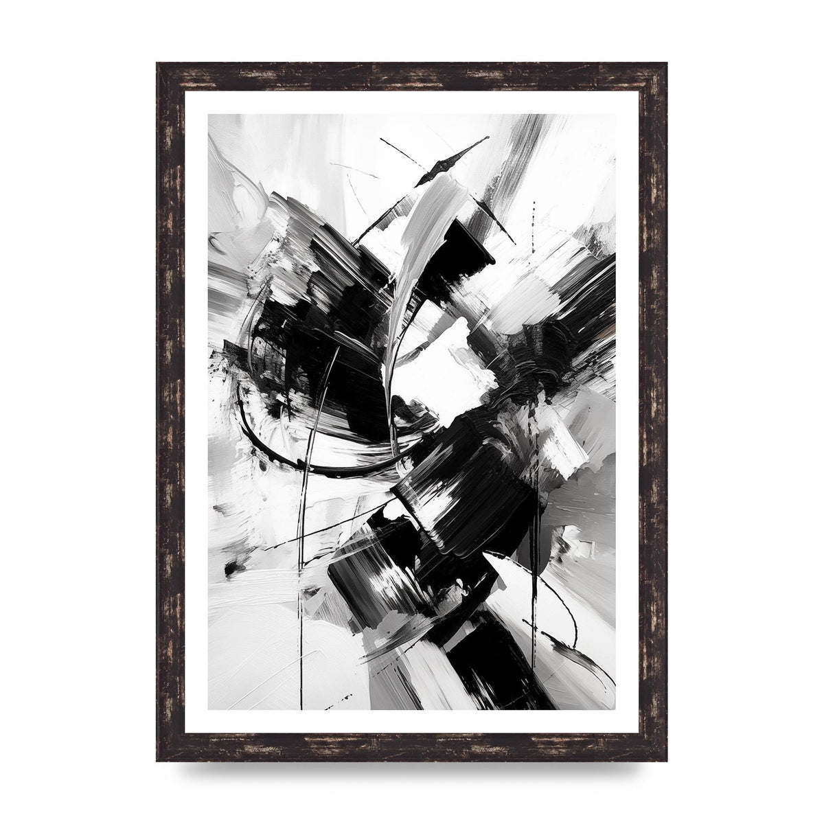 Dynamic Black and White Abstract Strokes