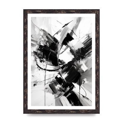 Dynamic Black and White Abstract Strokes
