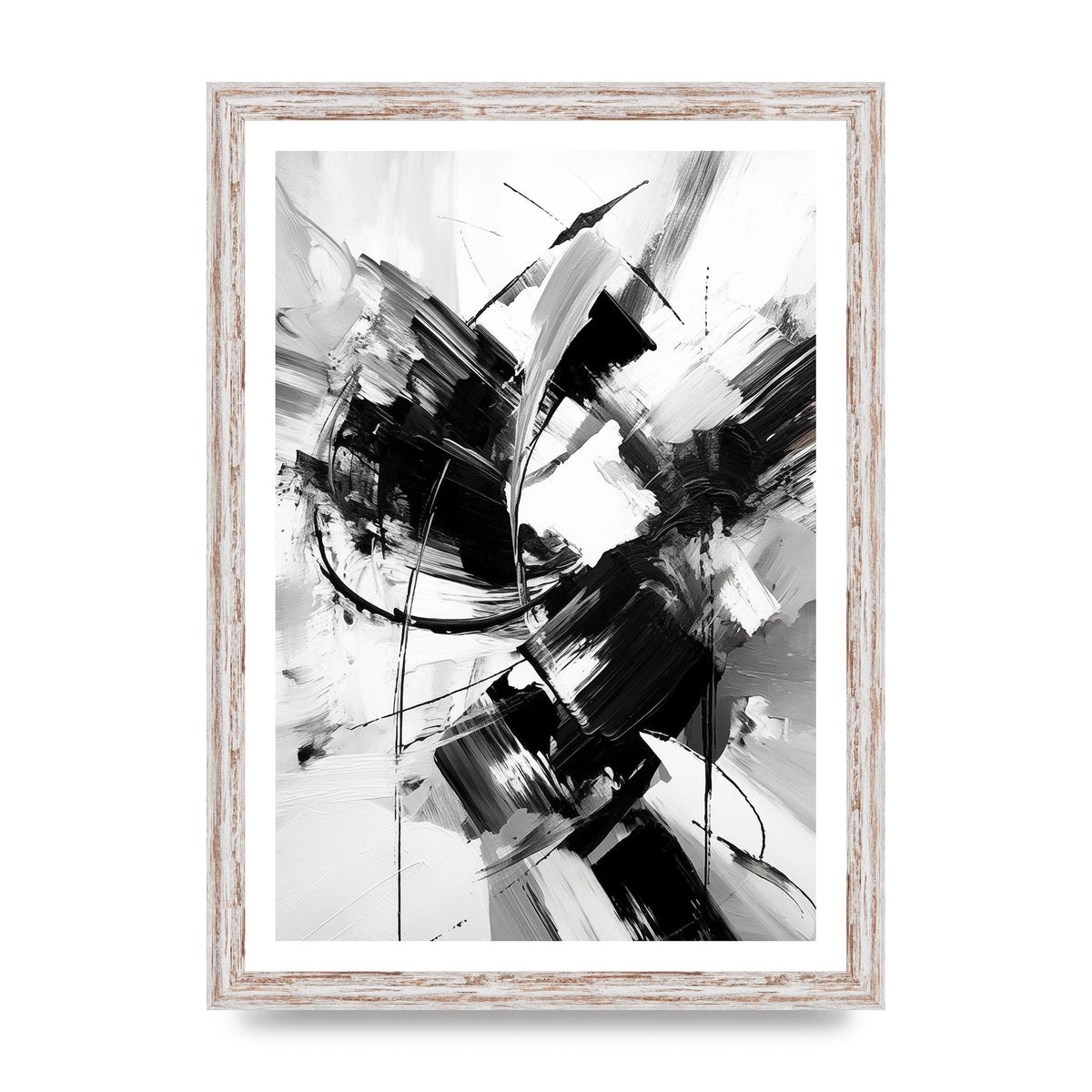 Dynamic Black and White Abstract Strokes