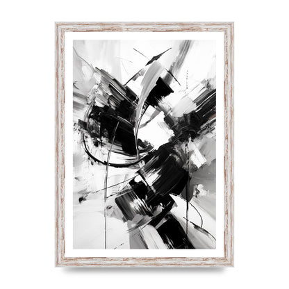 Dynamic Black and White Abstract Strokes