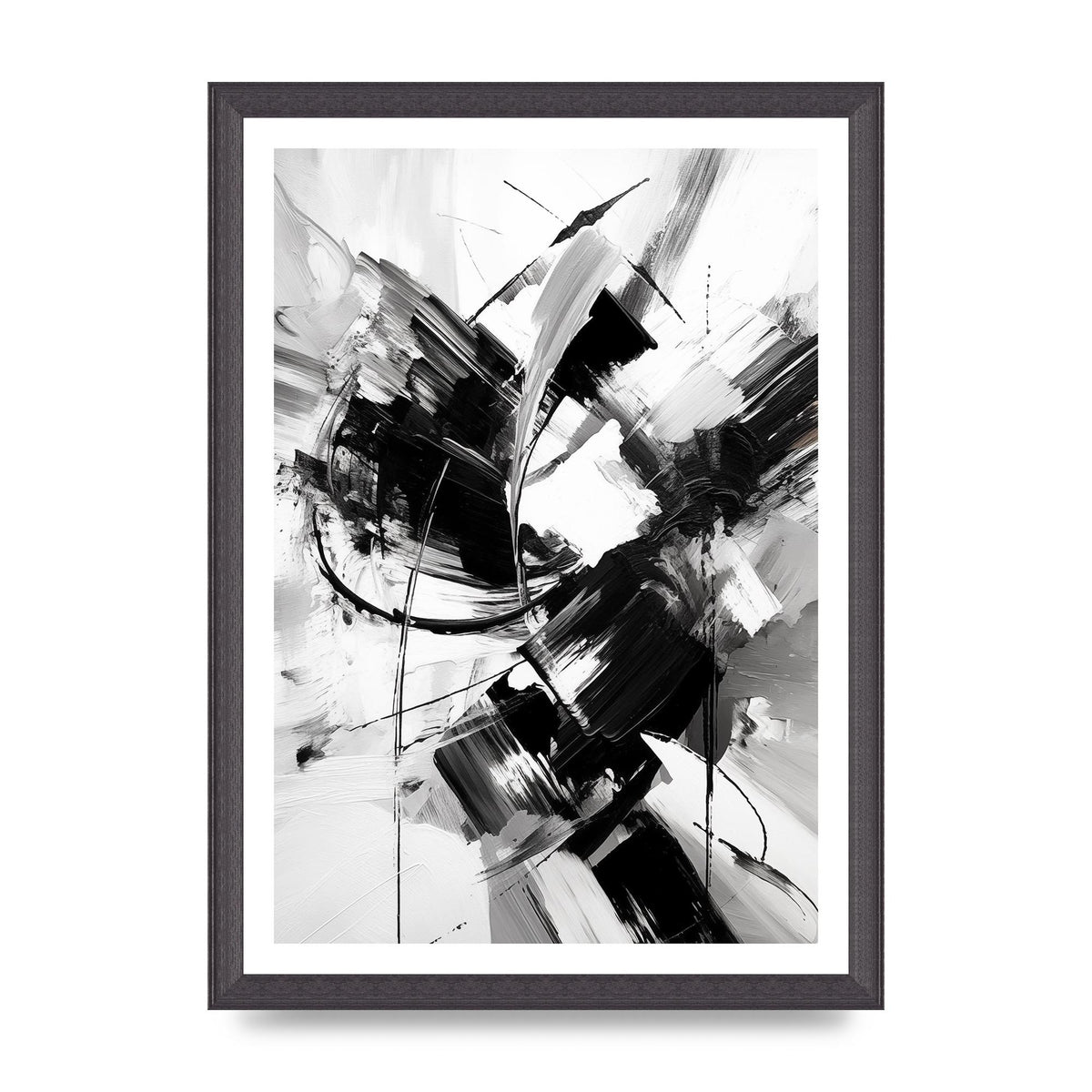 Dynamic Black and White Abstract Strokes