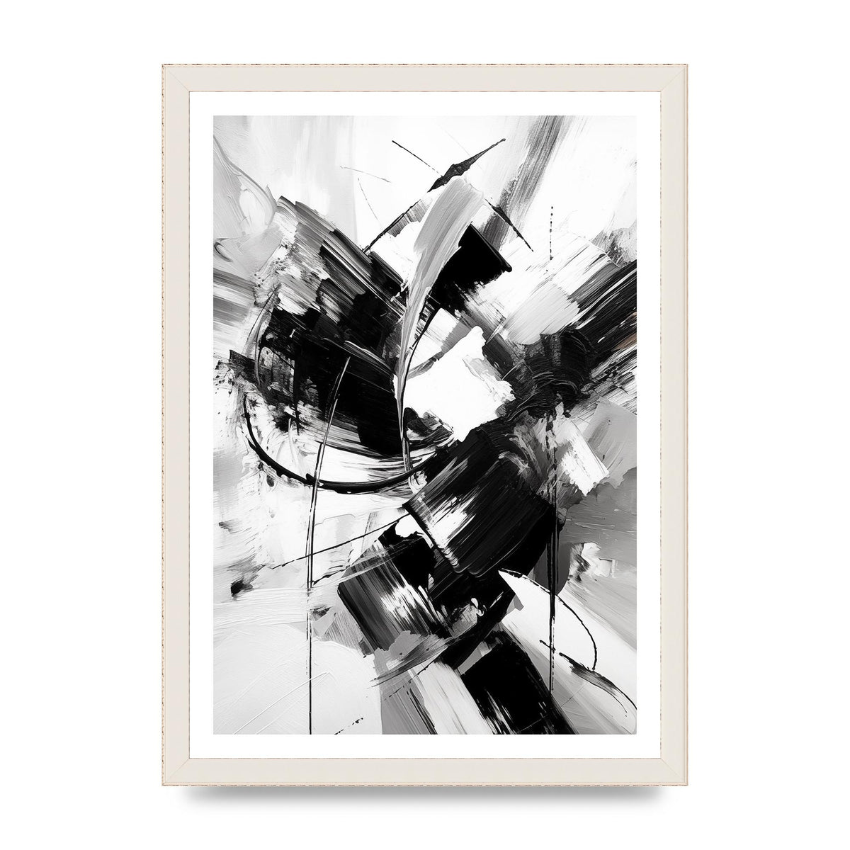 Dynamic Black and White Abstract Strokes