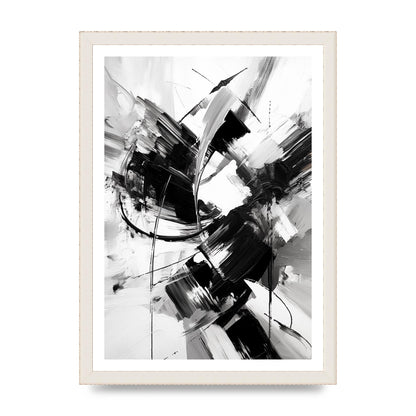 Dynamic Black and White Abstract Strokes