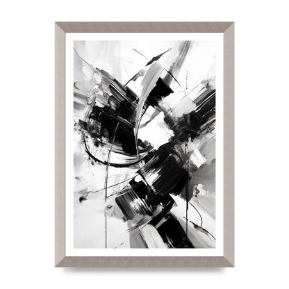 Dynamic Black and White Abstract Strokes