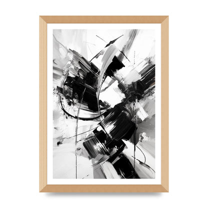 Dynamic Black and White Abstract Strokes