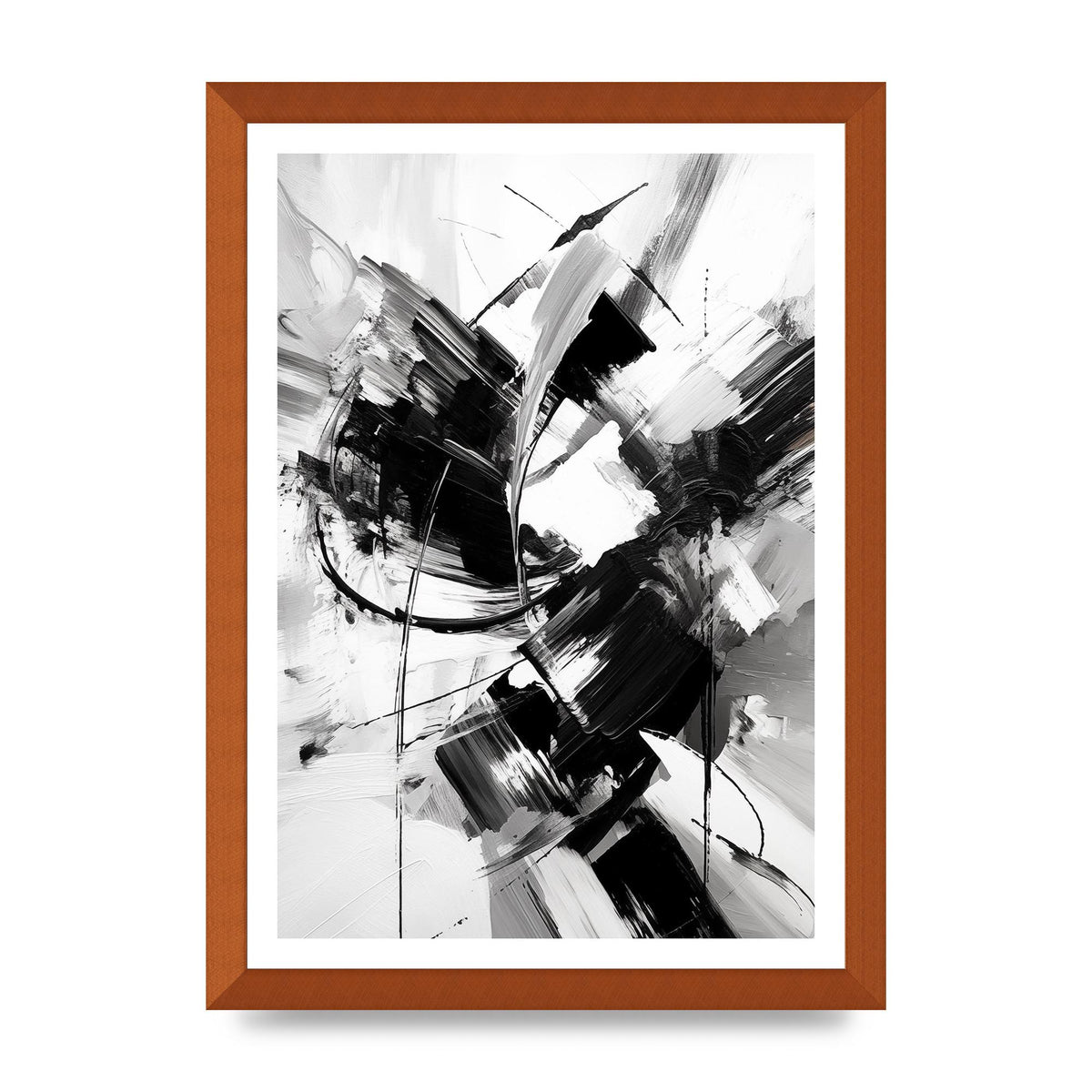 Dynamic Black and White Abstract Strokes