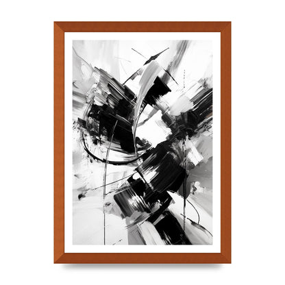 Dynamic Black and White Abstract Strokes