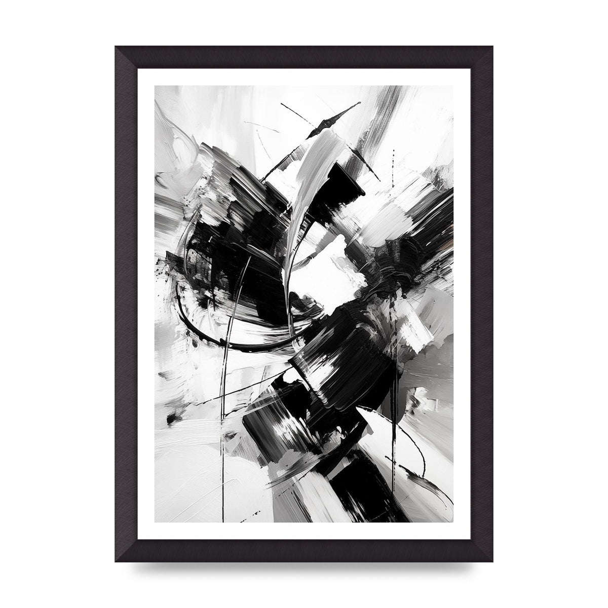 Dynamic Black and White Abstract Strokes