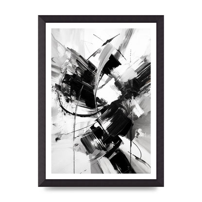 Dynamic Black and White Abstract Strokes