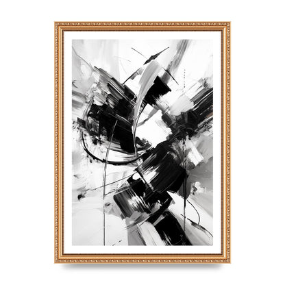 Dynamic Black and White Abstract Strokes
