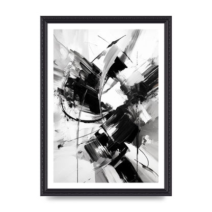 Dynamic Black and White Abstract Strokes