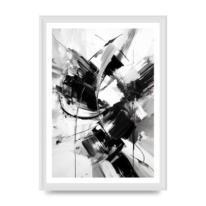 Dynamic Black and White Abstract Strokes