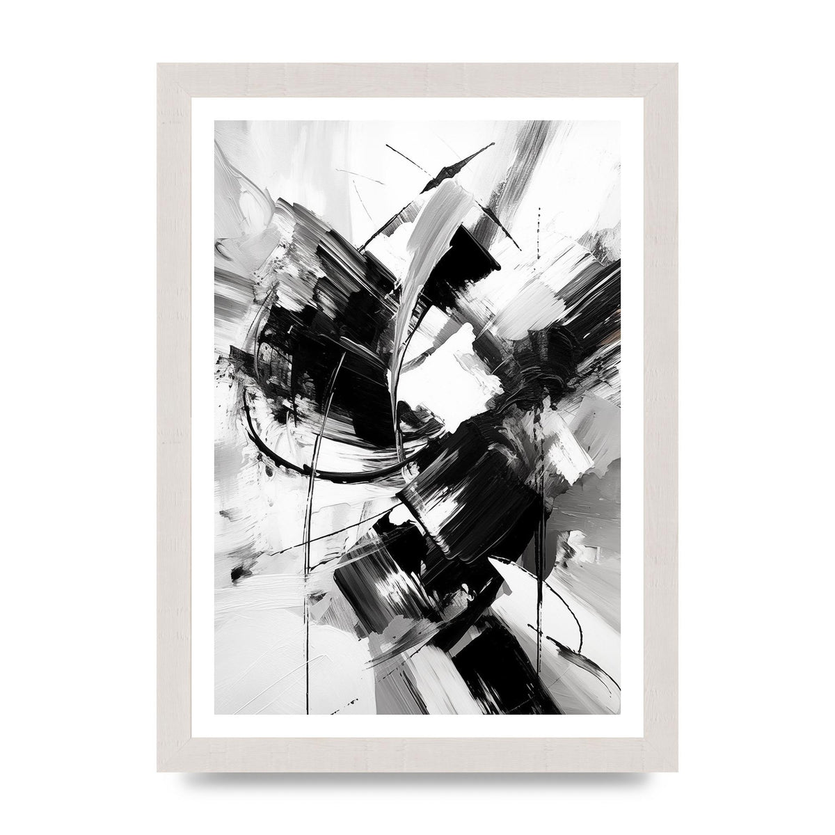 Dynamic Black and White Abstract Strokes