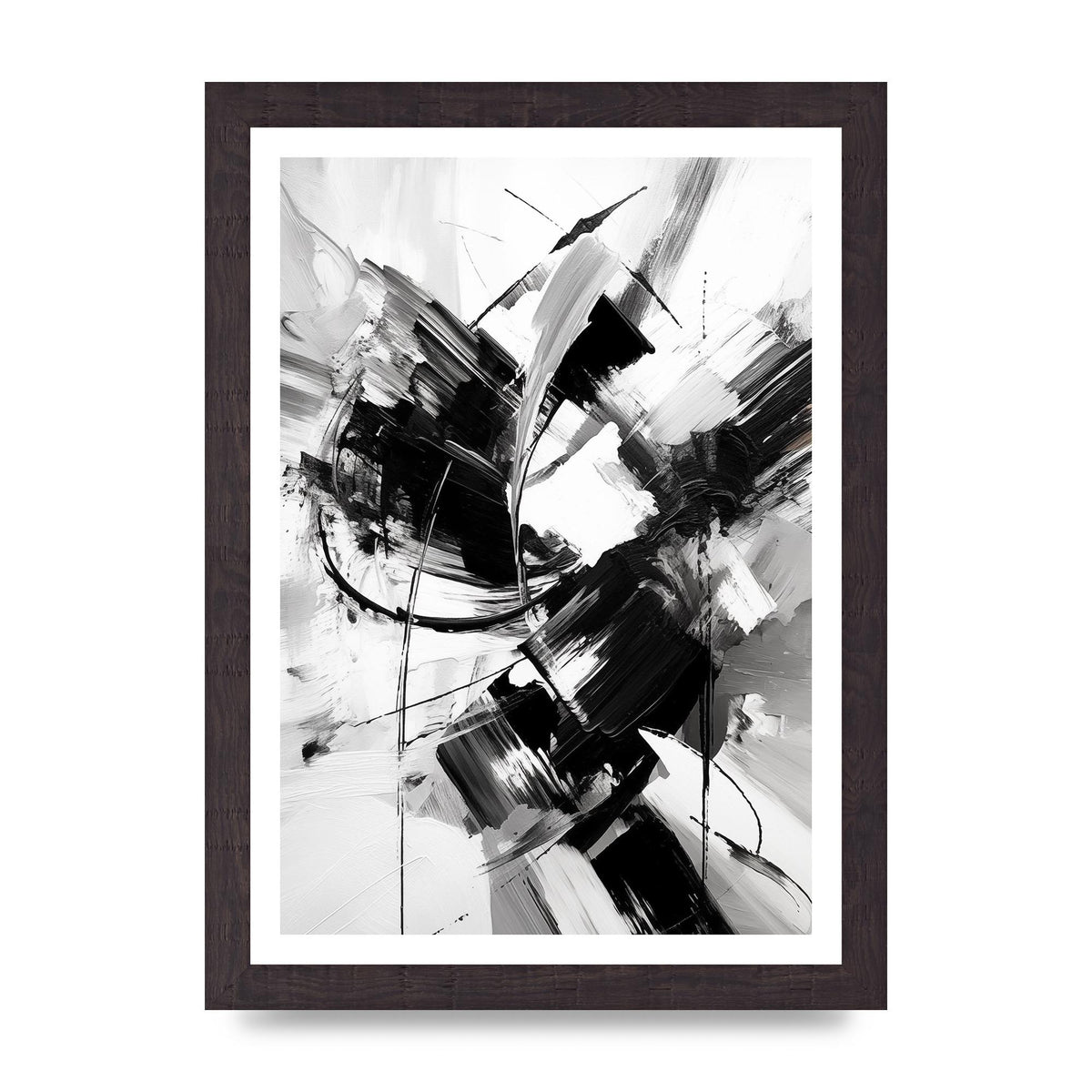 Dynamic Black and White Abstract Strokes
