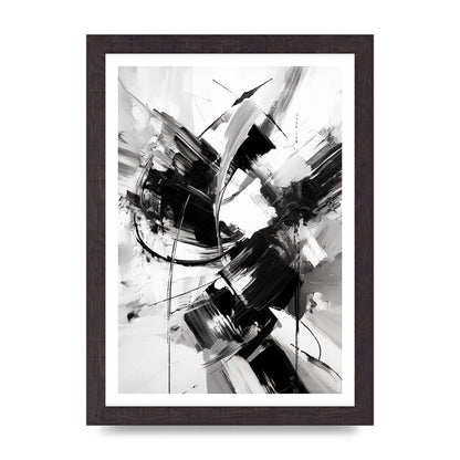 Dynamic Black and White Abstract Strokes