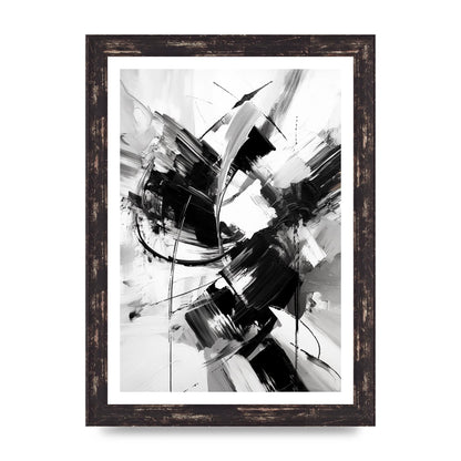Dynamic Black and White Abstract Strokes