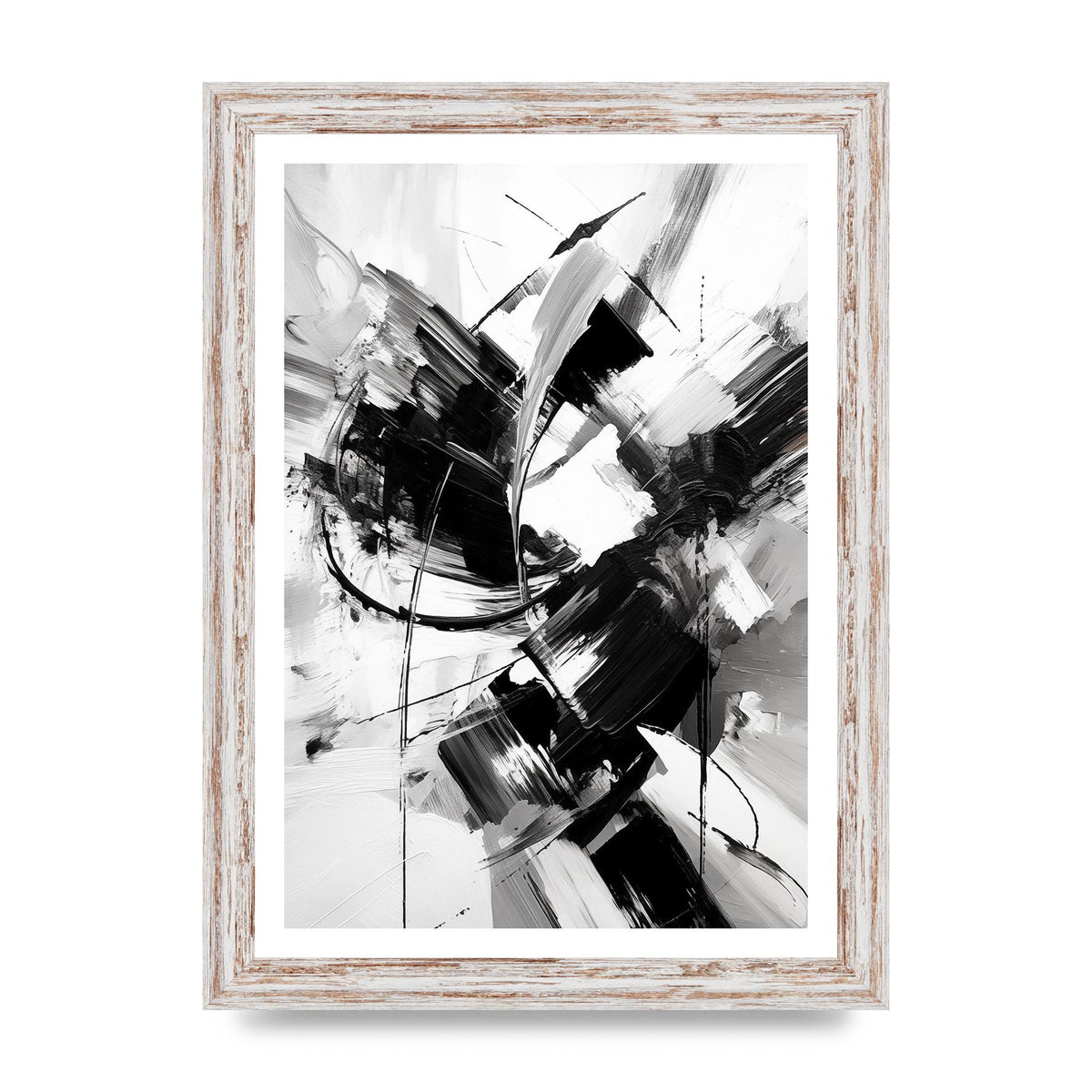 Dynamic Black and White Abstract Strokes