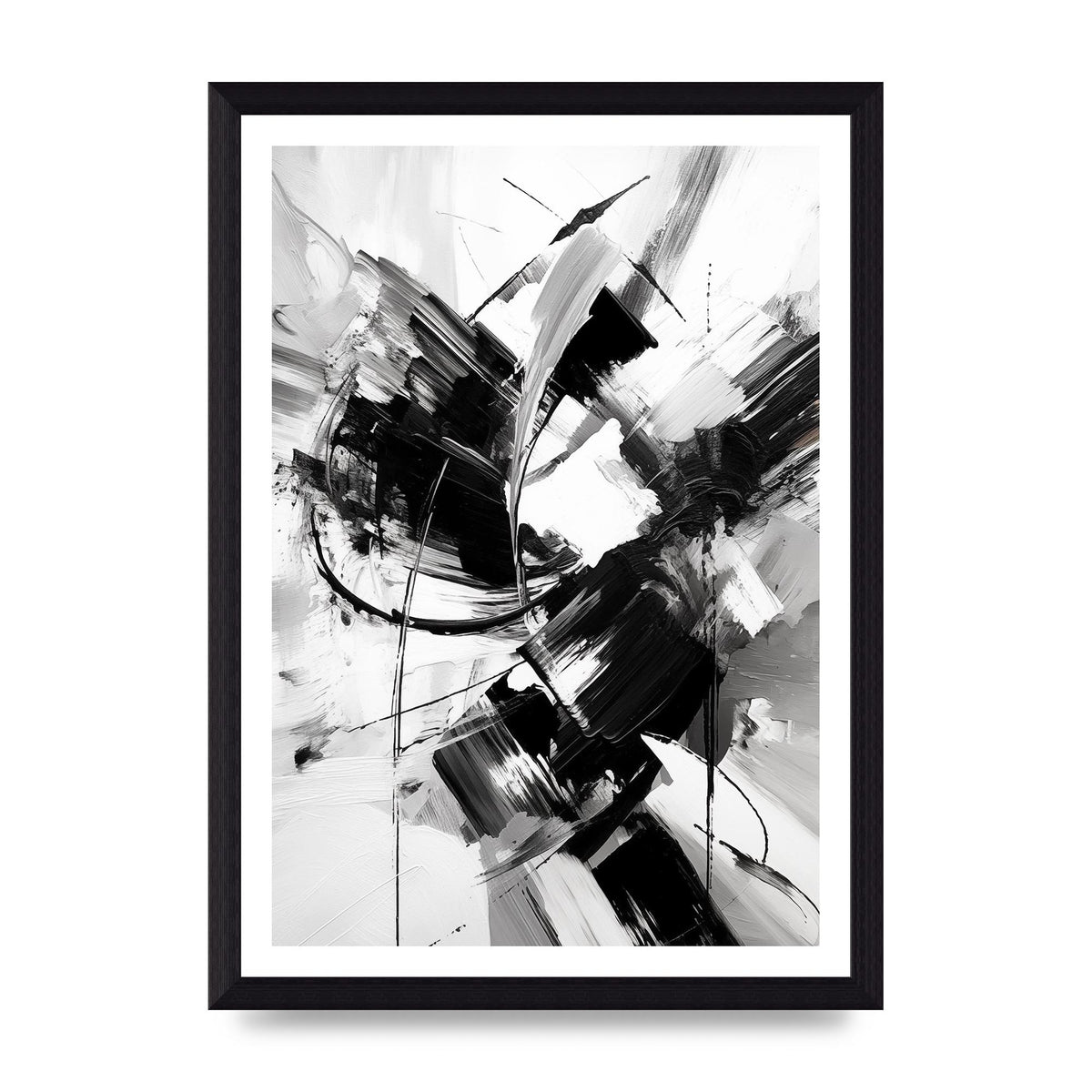 Dynamic Black and White Abstract Strokes