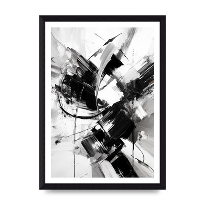 Dynamic Black and White Abstract Strokes