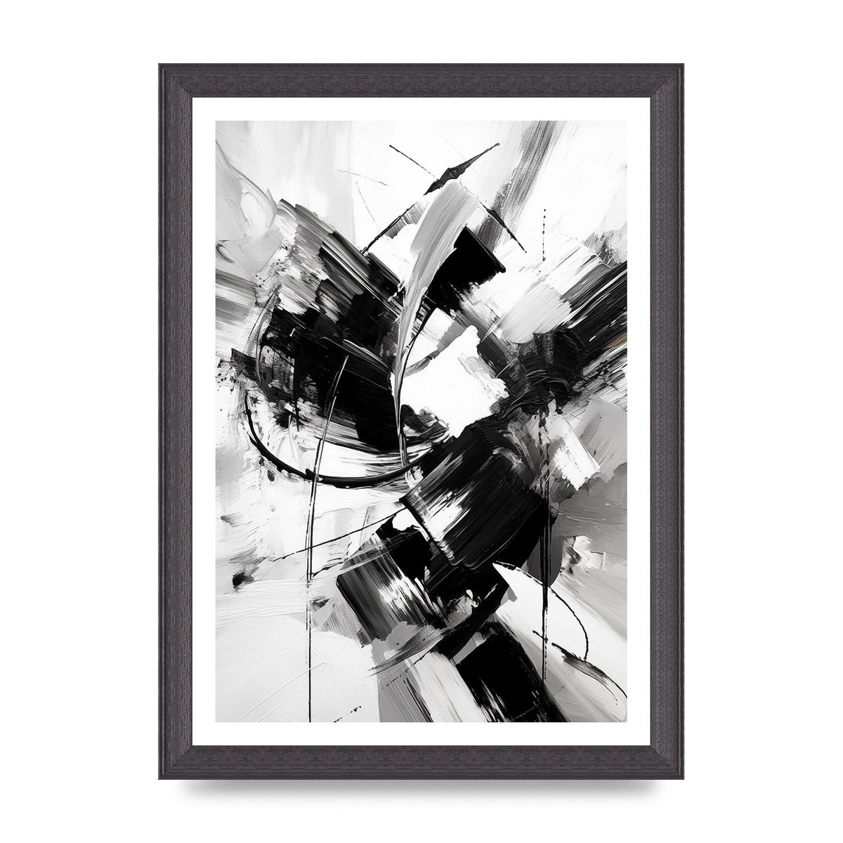 Dynamic Black and White Abstract Strokes