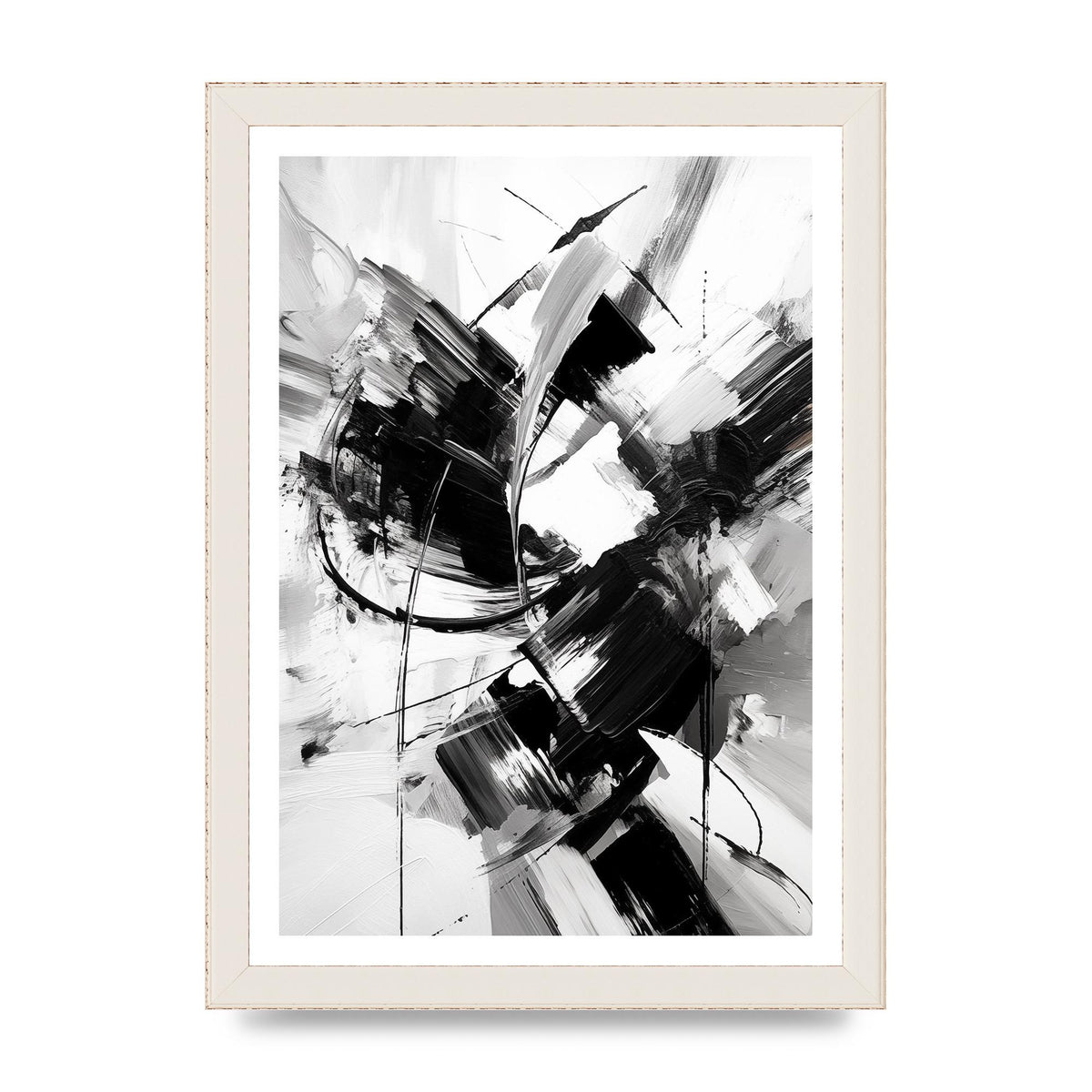 Dynamic Black and White Abstract Strokes