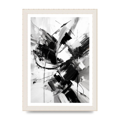 Dynamic Black and White Abstract Strokes