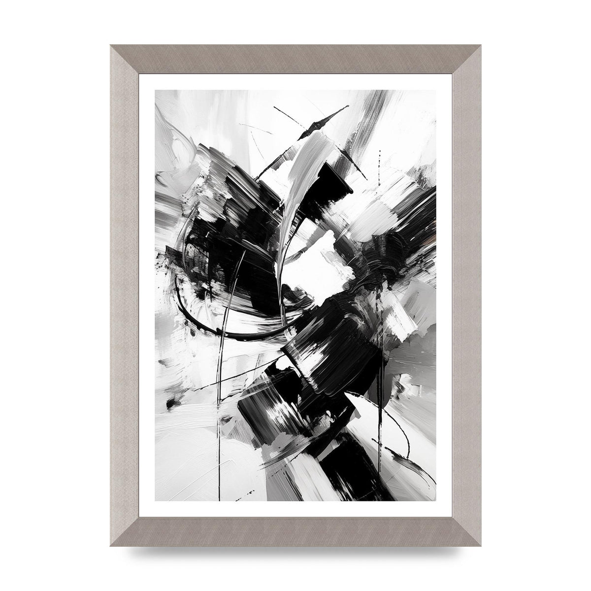 Dynamic Black and White Abstract Strokes