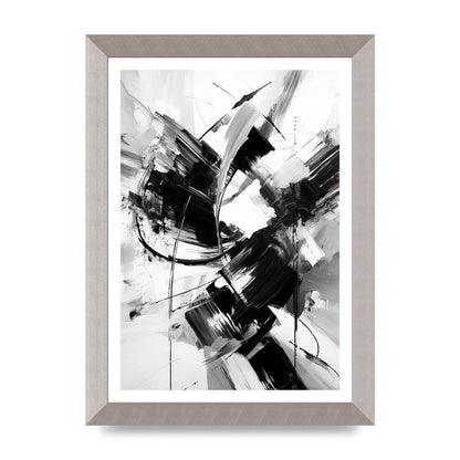 Dynamic Black and White Abstract Strokes