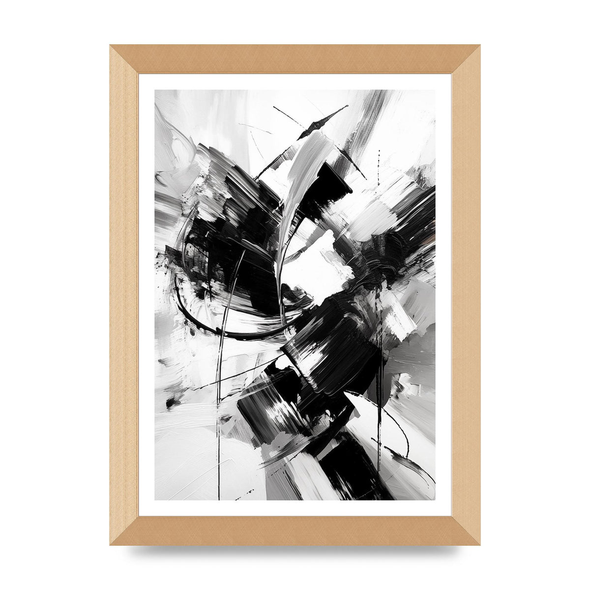 Dynamic Black and White Abstract Strokes