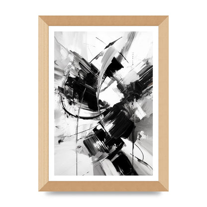 Dynamic Black and White Abstract Strokes